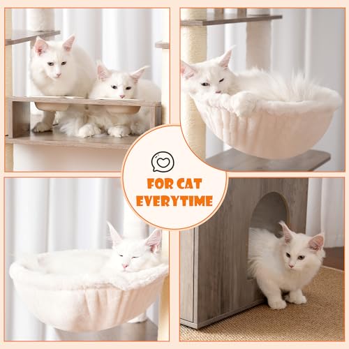 76.8-inch Wooden Cat Tree with Litter Box Enclosure and Scratching Post F674114