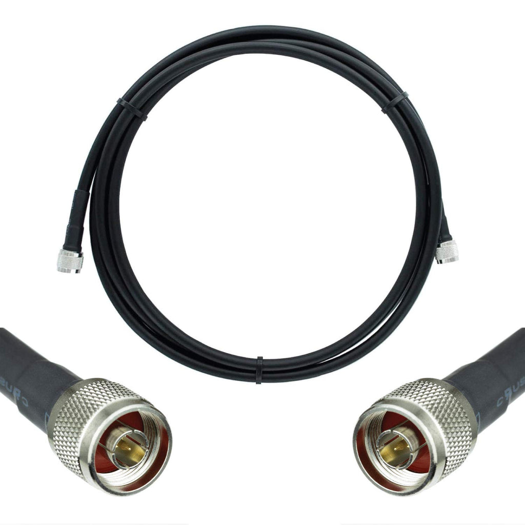 Heavy Duty Ultra Low Loss 50ohm Coaxial Cable 100ft Black N Male to N Male K34645