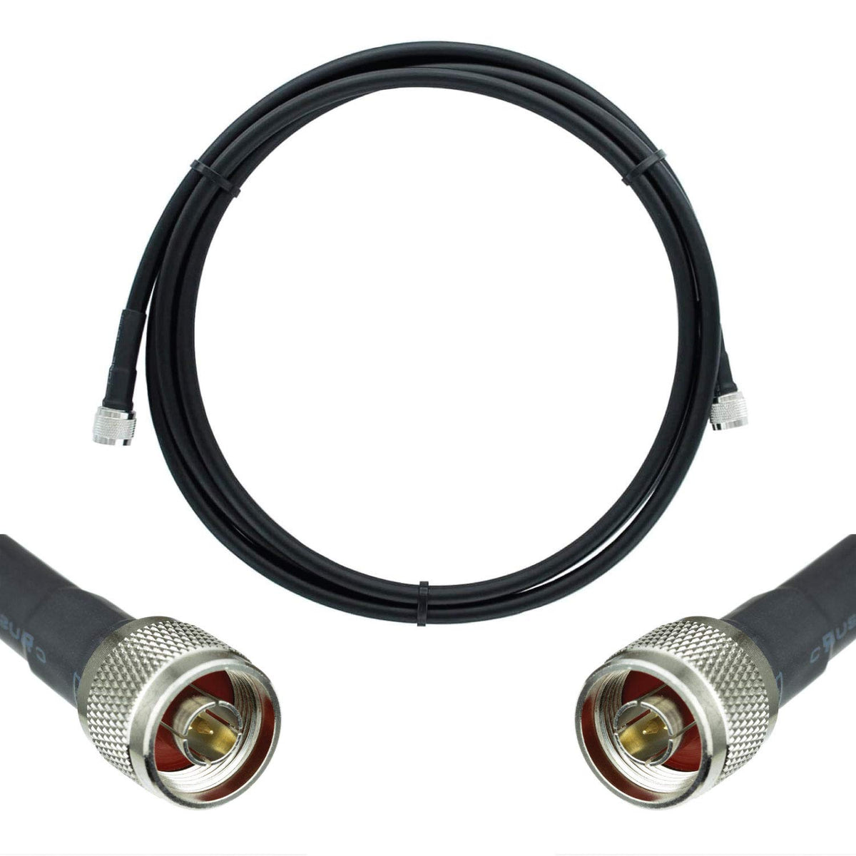 Heavy Duty Ultra Low Loss 50ohm Coaxial Cable 100ft Black N Male to N Male K34645
