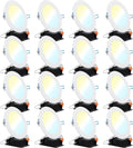 16 Pack 4 Inch Ultra Thin LED Recessed Ceiling Lights, 3000K Warm White, Dimmable 10W, 650 LM, Smooth Trim Damp Rated N78713