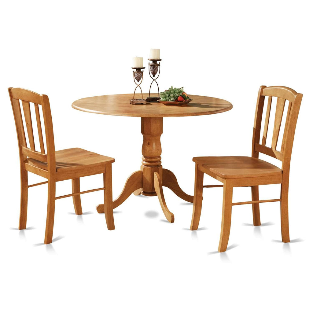 3 PC Oak Kitchen Table and 2 Dinette Chairs O672