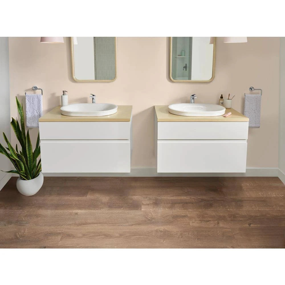 White Double Drawer Bath Vanity Cabinet N140473