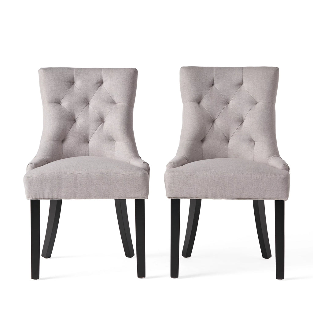Light Grey Fabric Dining Chair Set of 2 N705383