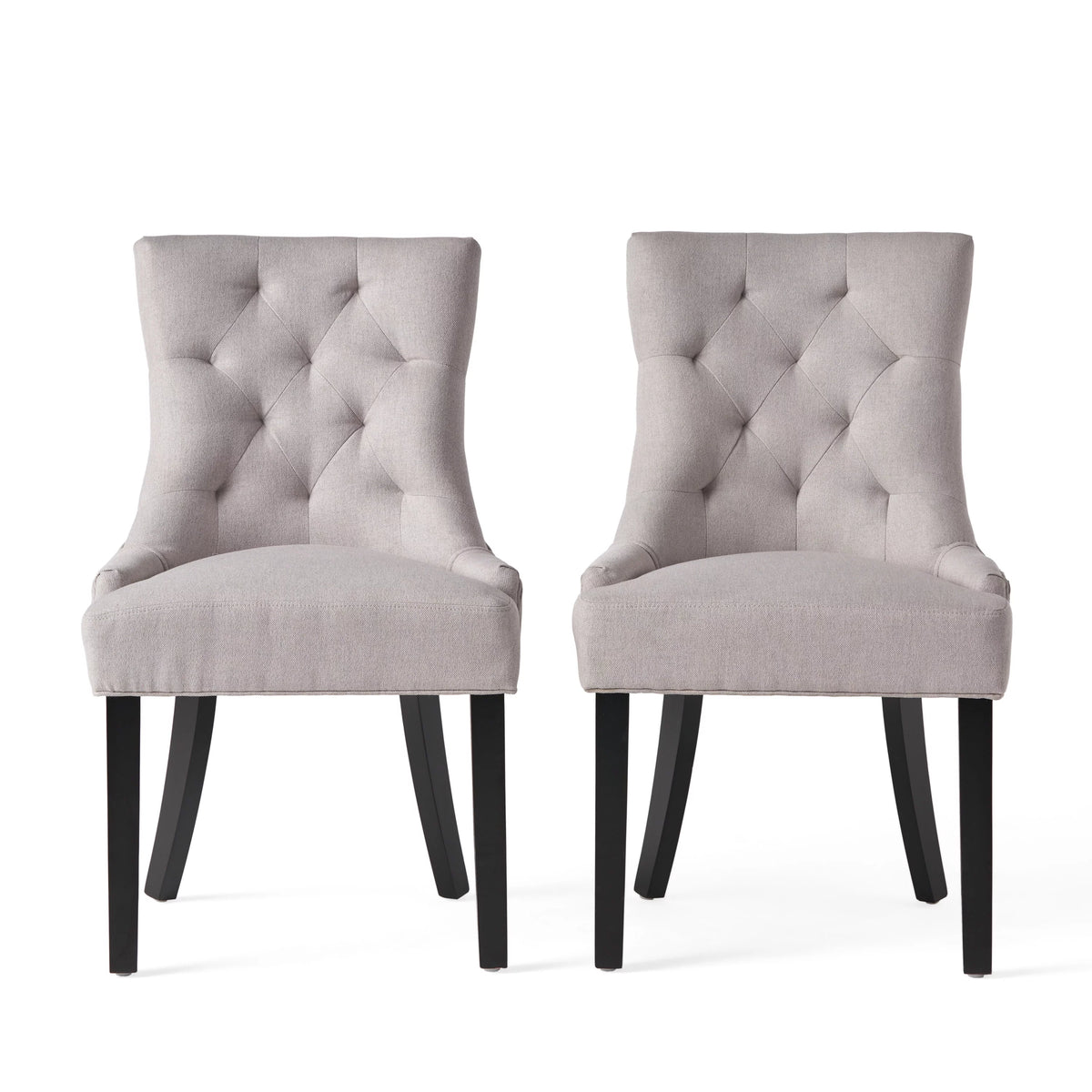 Light Grey Fabric Dining Chair Set of 2 N705383
