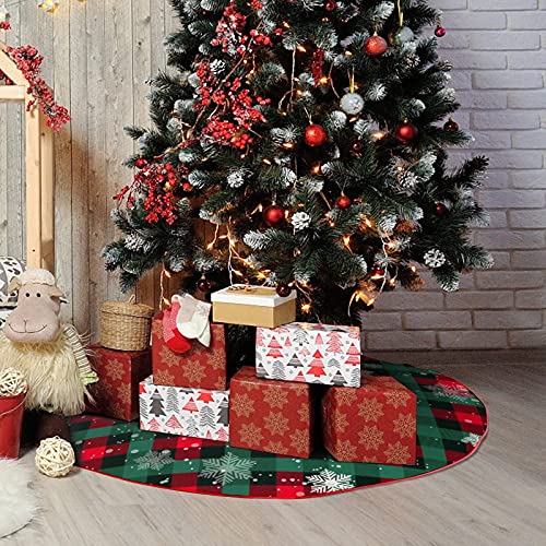 Red 48 inches Plush Christmas Tree Skirt Y21274