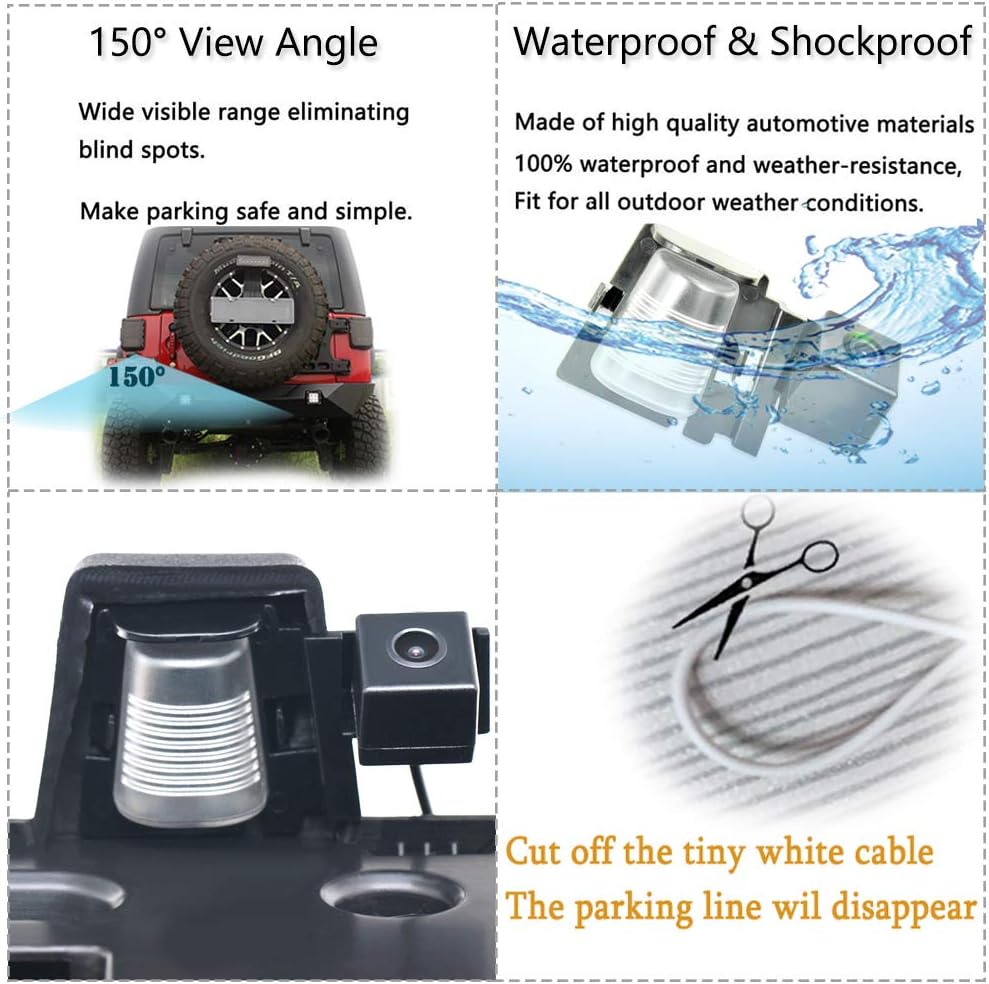 Rear License Plate Holder Frame Bracket & Backup Rear View Reverse Camera J61414
