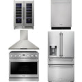 36 Gas Range, Range Hood, Refrigerator, Dishwasher and Wine Cooler W69180
