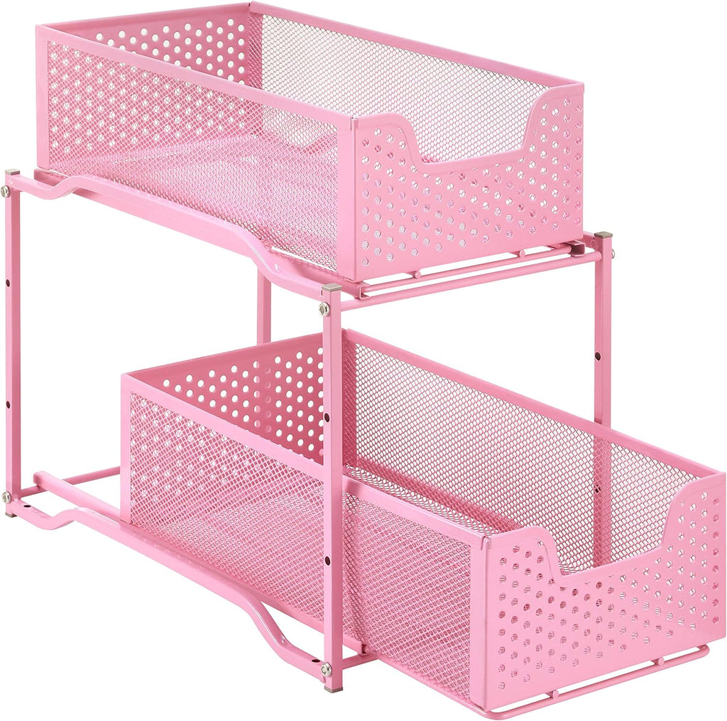 Bronze Stackable 2-Tier Under Sink Cabinet Organizer with Sliding Storage Drawer M714018