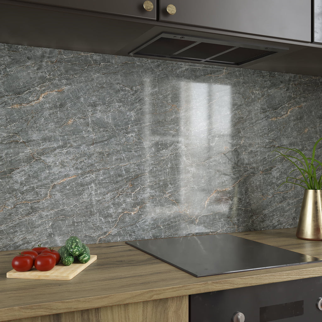 24"x354" Grey Marble Peel and Stick Wallpaper V31600