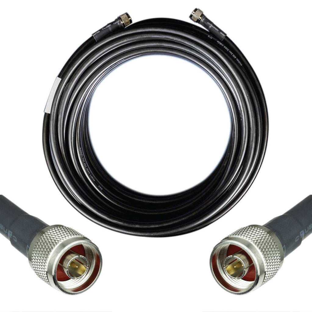 Heavy Duty Ultra Low Loss 50ohm Coaxial Cable 100ft Black N Male to N Male K34645
