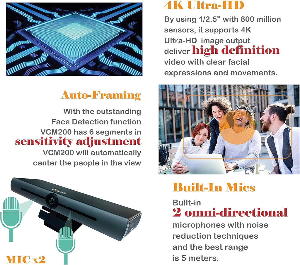 AI 4K Auto-Framing Video Conference Camera J331