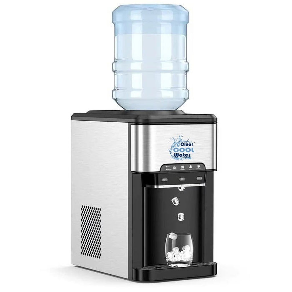 3 in 1 Countertop Water Cooler Dispenser Ice Maker with Ice Block 44 lb Ice Storage T5417