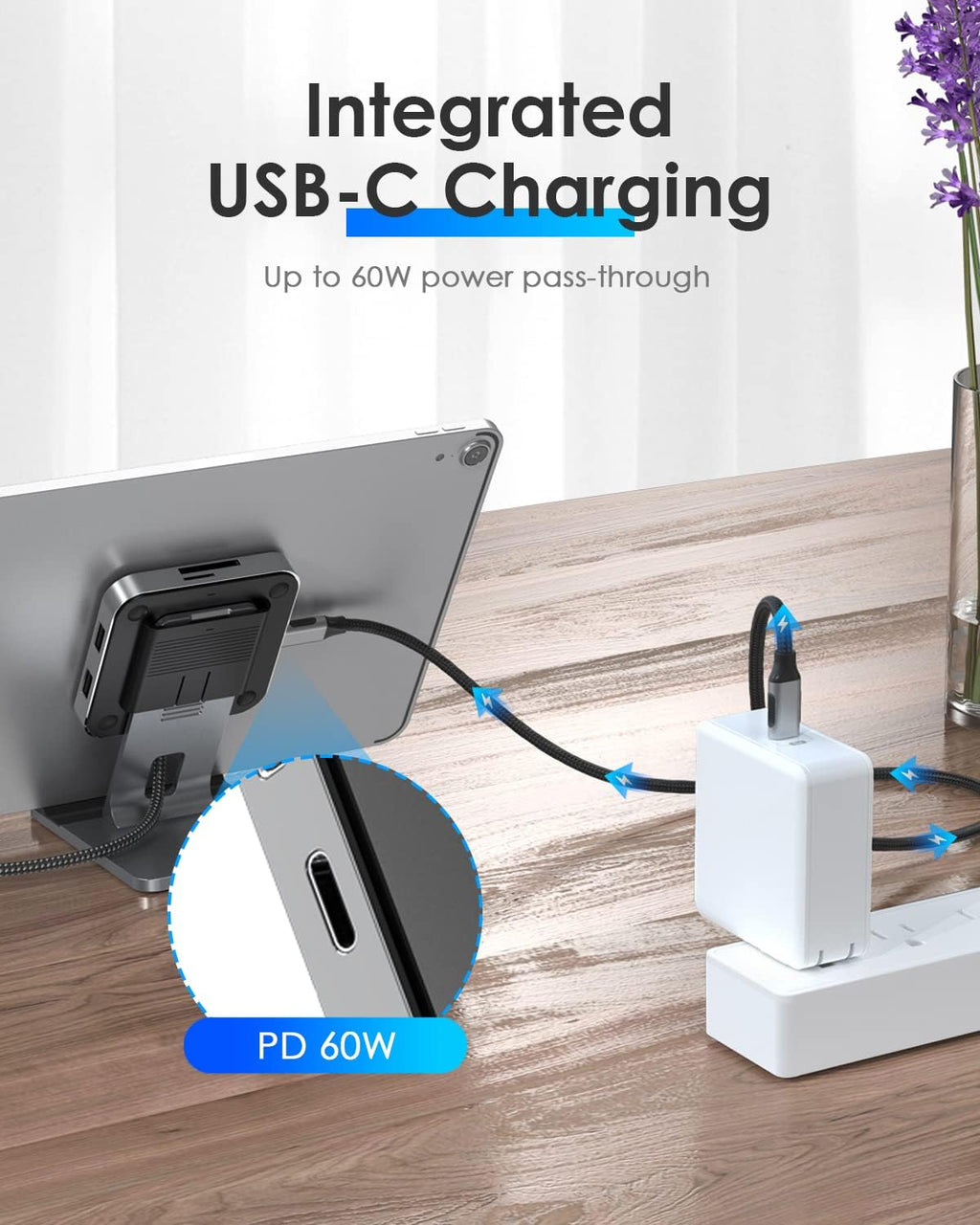 USB C Hub with 4K HDMI, SD Card Reader, USB 3.0 & 60W PD, Black R88456