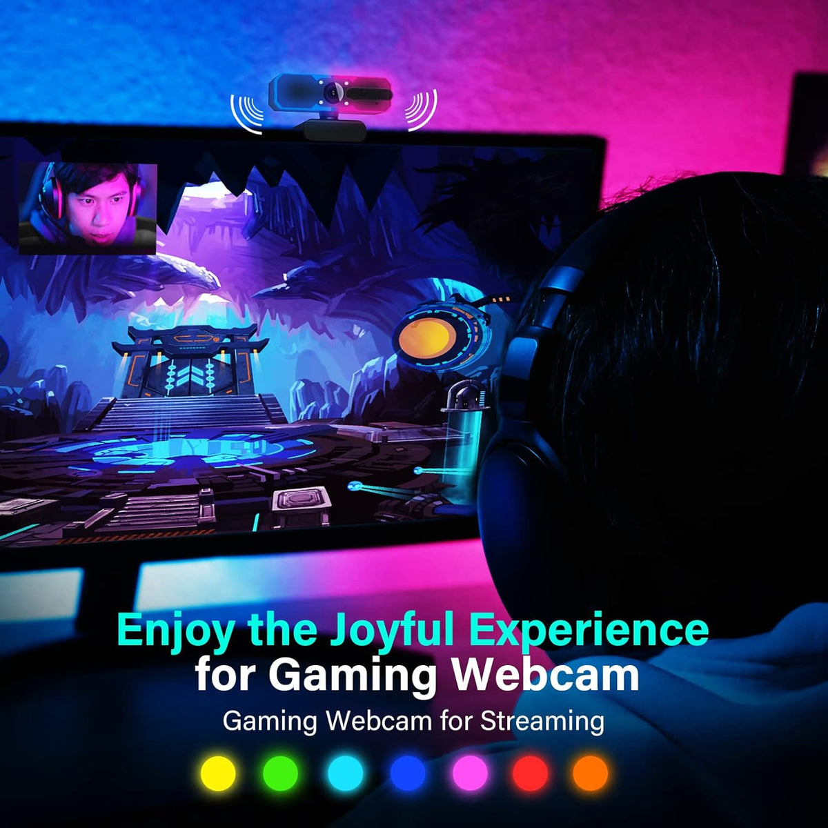 HD 1080p Webcam with Light and Microphone Z47180