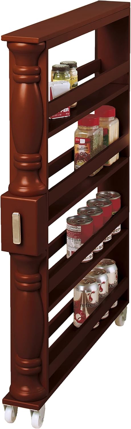 Natural Slim Rolling Kitchen Cart C844094