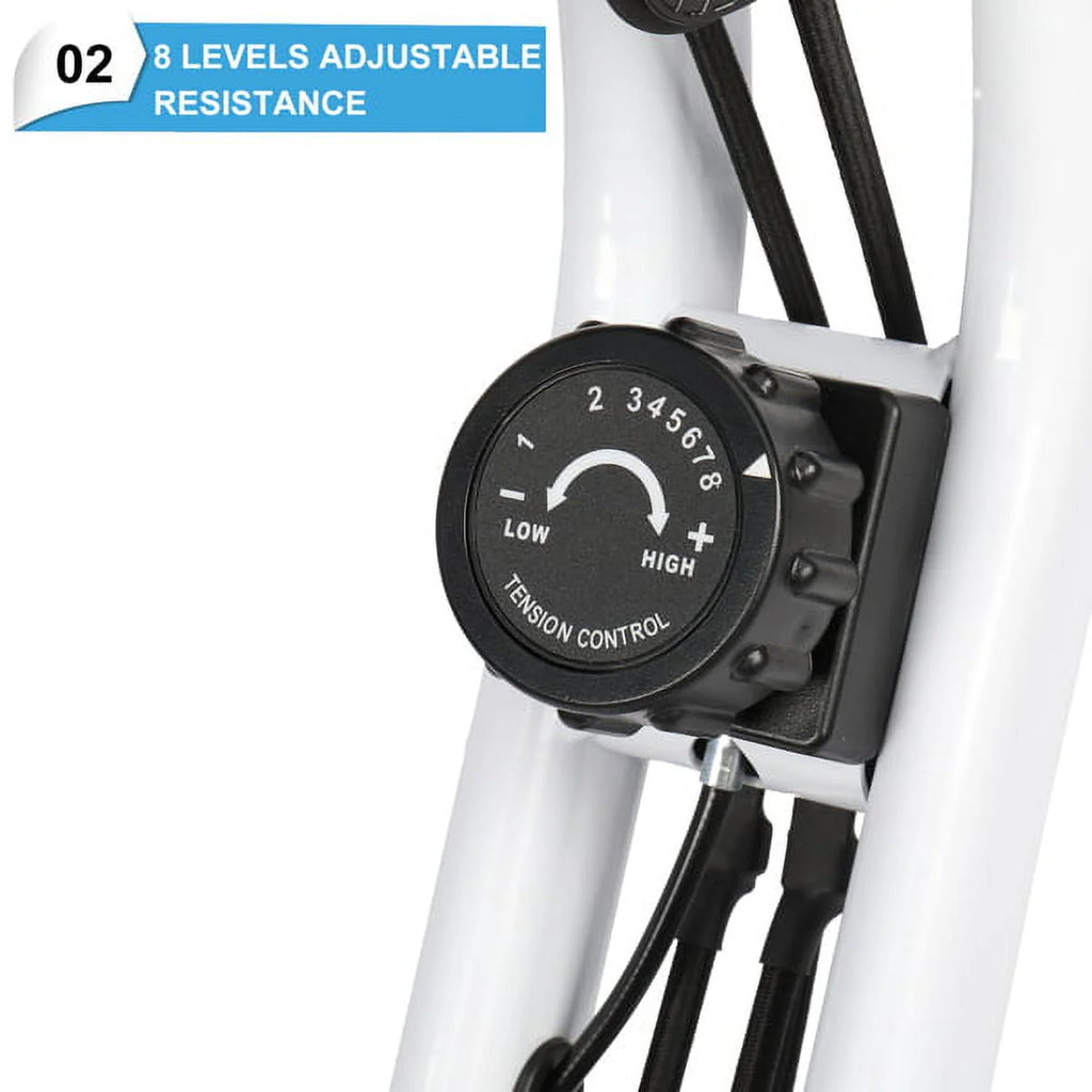 Foldable Indoor Exercise Bike 300LB Capacity 8-Level Magnetic Resistance V447906