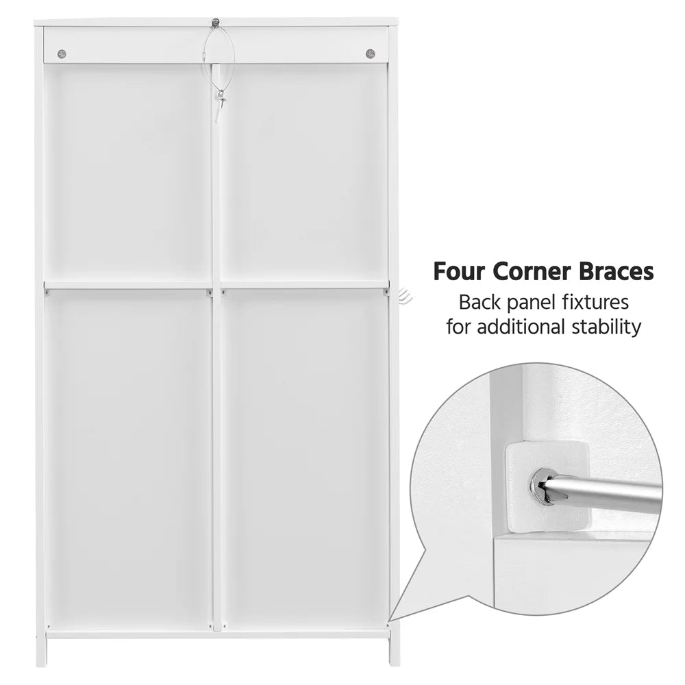 White 3 Drawer Wooden Bathroom Storage Cabinet U384124