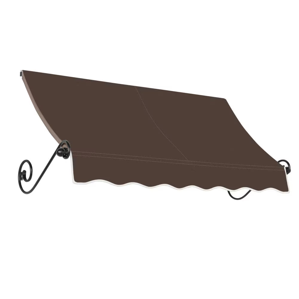 10.375 ft Fixed Awning Acrylic Fabric, Brown F9849