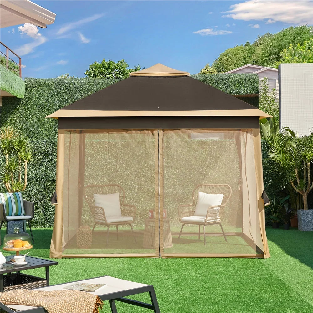 11x11 FT Pop-Up Gazebo with 4 Mesh Sidewalls X853532