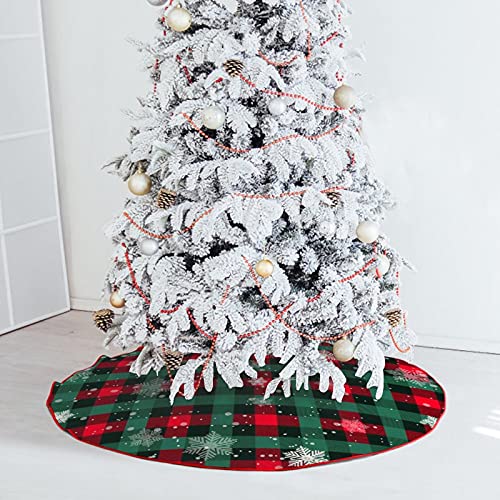 Red 48 inches Plush Christmas Tree Skirt Y21274