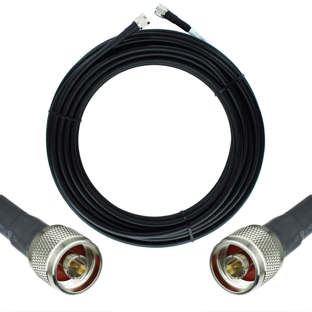 Heavy Duty Ultra Low Loss 50ohm Coaxial Cable 100ft Black N Male to N Male K34645