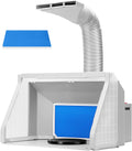 Gray Portable Airbrush Paint Spray Booth Kit with LED Lights Turn Table and Filter Hose A157932