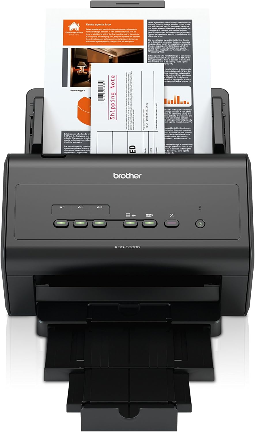 Black Network Document Scanner R6155