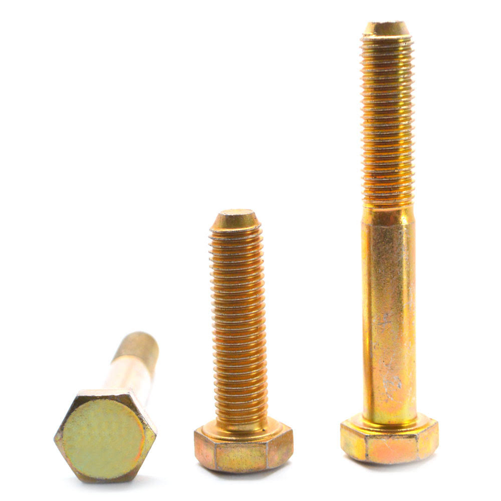 3/4x22-10 x 7 1/2x22 Grade 5 Hex Cap Screw Medium Carbon Steel Yellow Zinc Plated S159076