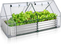 Galvanized Raised Garden Bed with Mesh Cover Greenhouse S396741