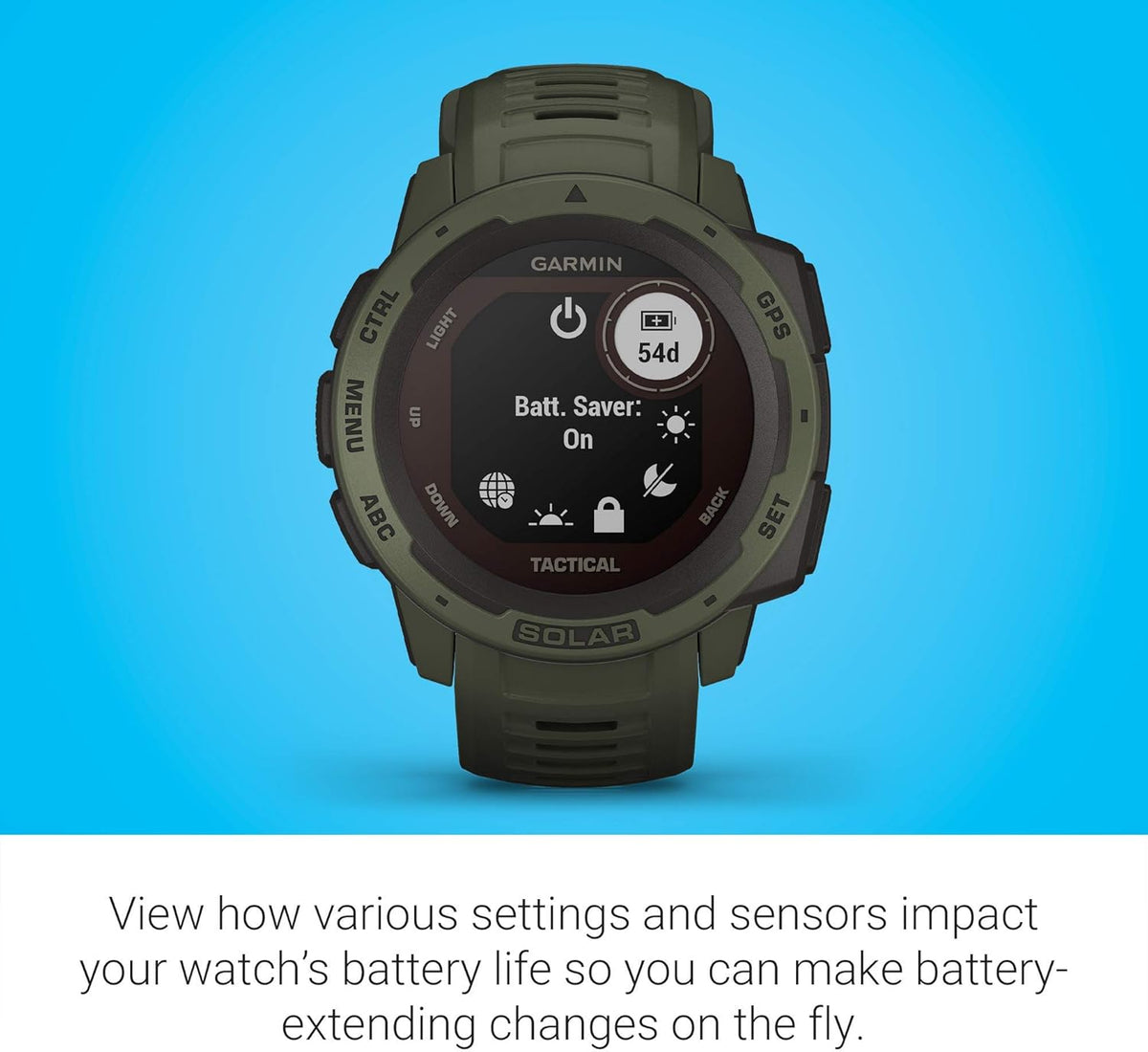 Moss Green Solar-Powered Rugged Outdoor Smartwatch X511081
