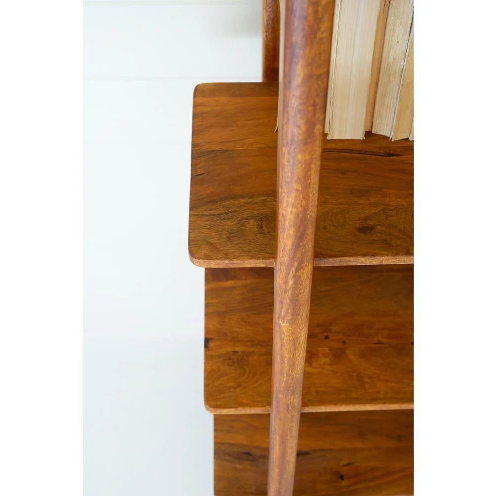 Mango Wood Bookshelf with Teak Finish A117