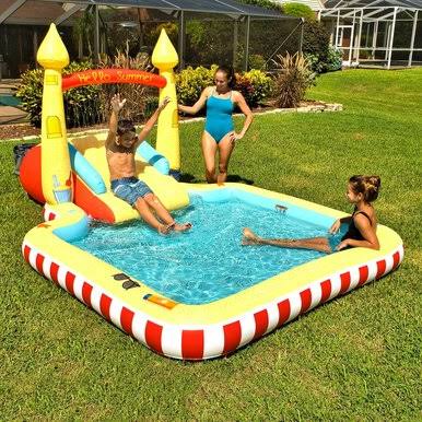 Inflatable Pool with Sprinkler Arch Over 5 ft Tall Y362