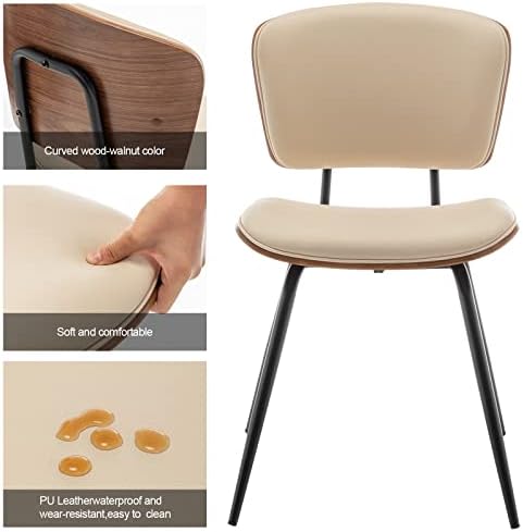 Beige Fabric Dining Chair Pack of 2 C9023