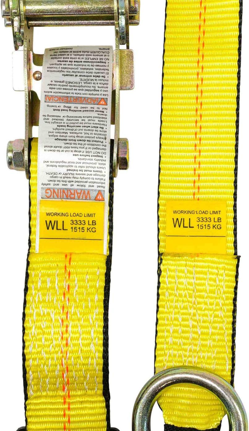 4 Pack 2 x 10' Car Tie Down Ratchet Strap with Flat Hook T6806