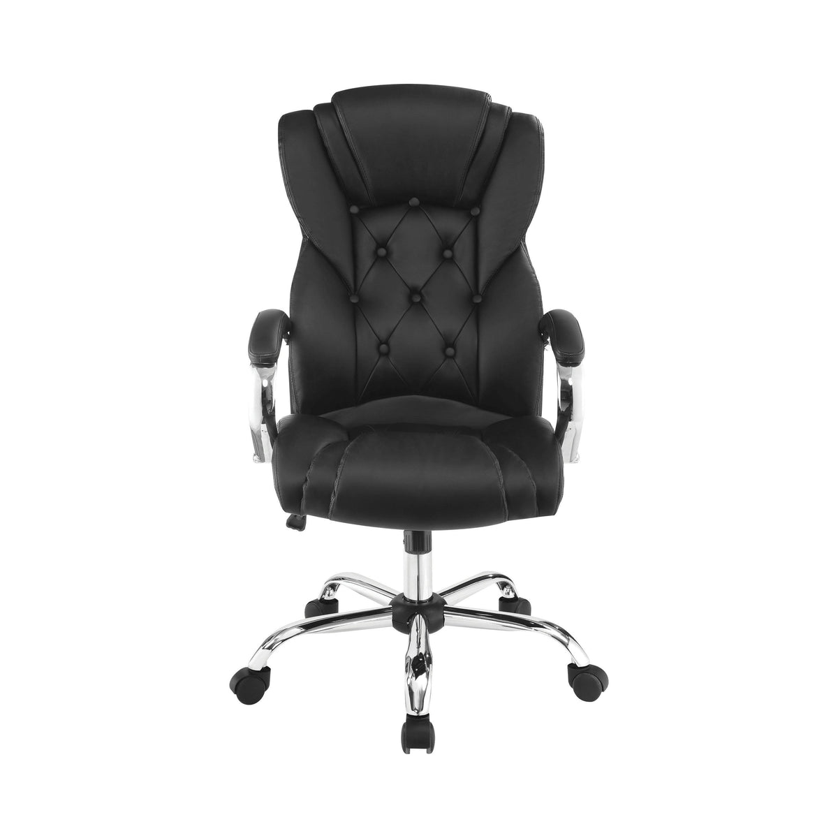 Black Upholstered Office Chair with Casters K751