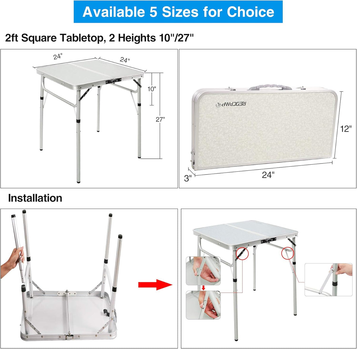 Folding Camping Table, 3ft Portable Aluminum Outdoor Table L279323