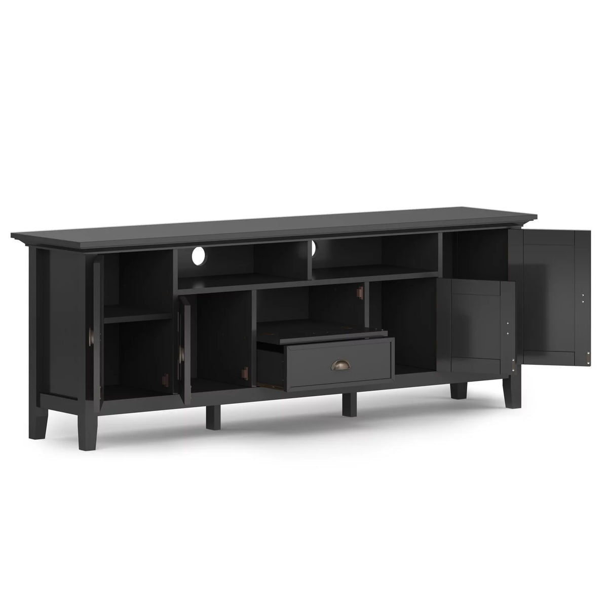 Black Wood 72 inch TV Media Stand B21133