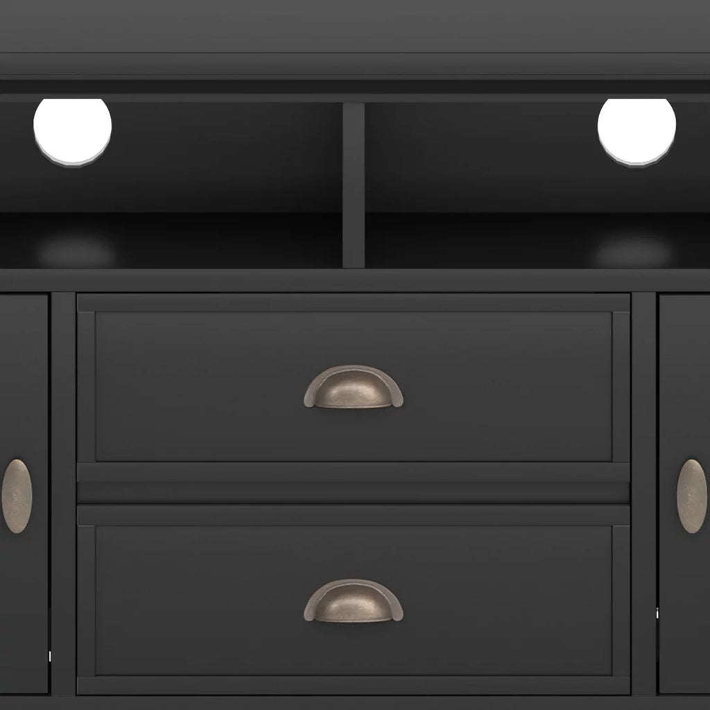 Black Wood 72 inch TV Media Stand B21133