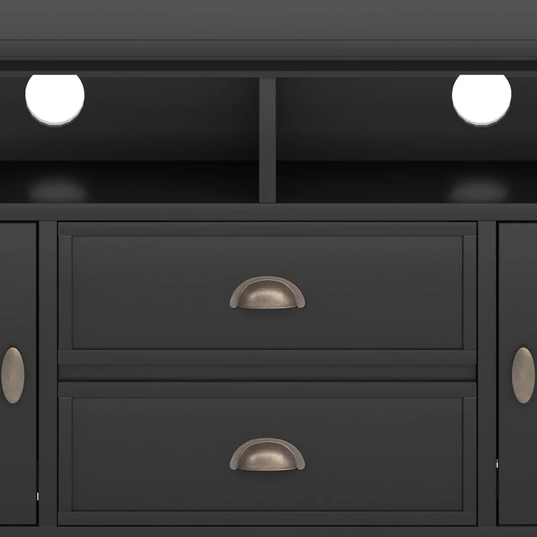 Black Wood 72 inch TV Media Stand B21133
