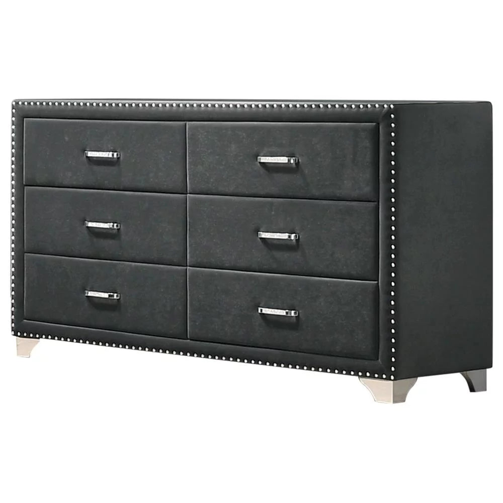 6-drawer Upholstered Dresser Grey J339108
