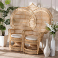 Natural Brown Rattan Two-Seater Chair N613