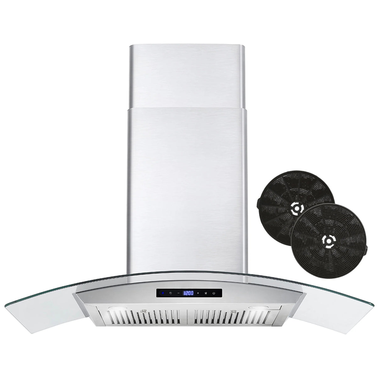380 CFM Convertible Wall Mount Range Hood with Glass Canopy V54508