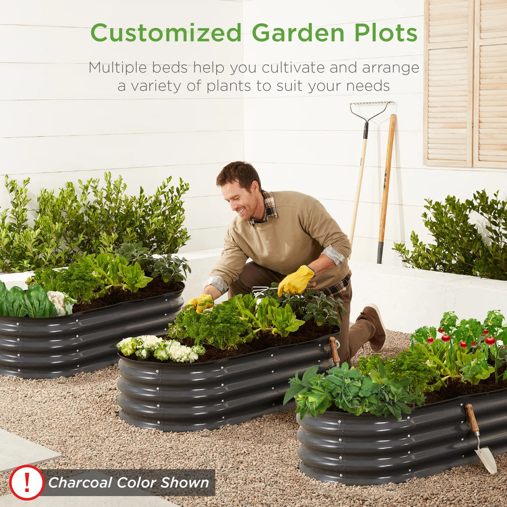 4x2x1ft Outdoor Raised Metal Oval Garden Bed X25045