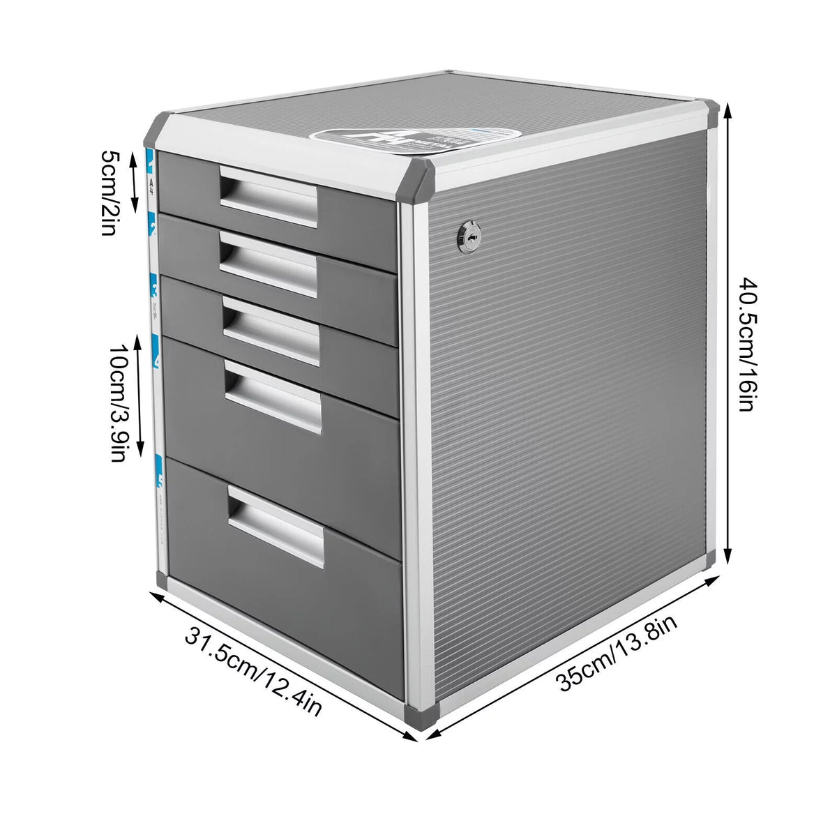 5 Drawer Aluminum Desktop Drawer Organizer X7712
