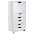 White 5 Drawer Rolling Wood Dresser X180323