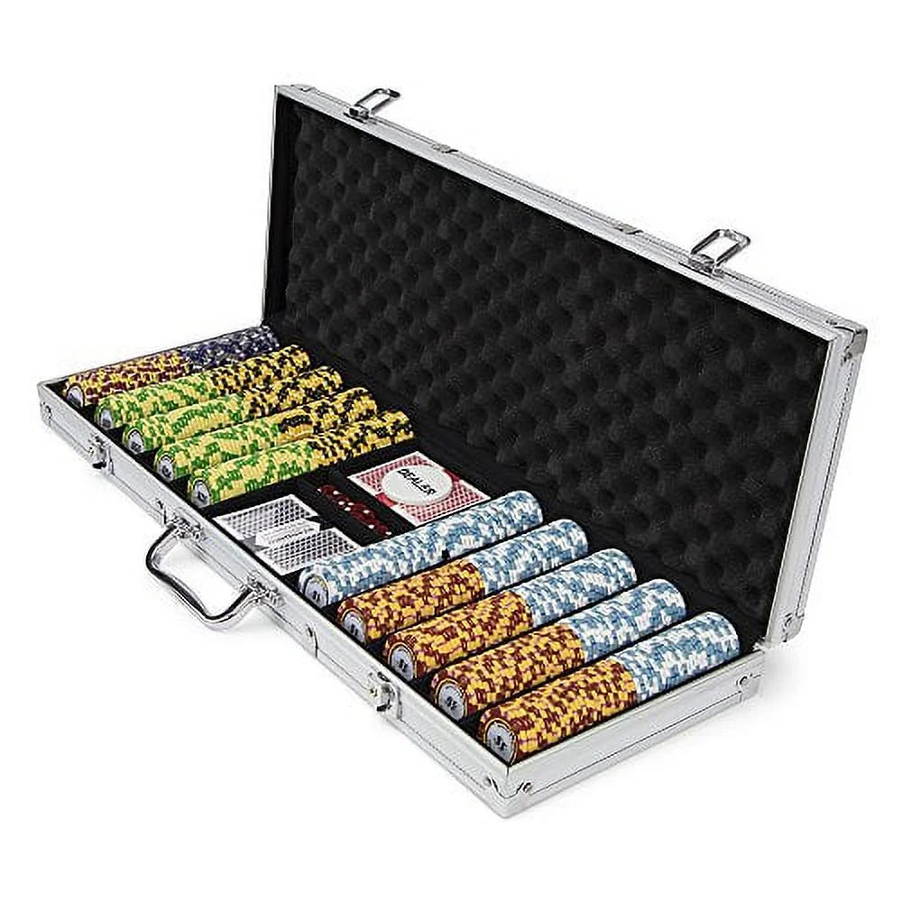 500ct. 14g Poker Chip Set in Aluminum Metal Carry Case E832101