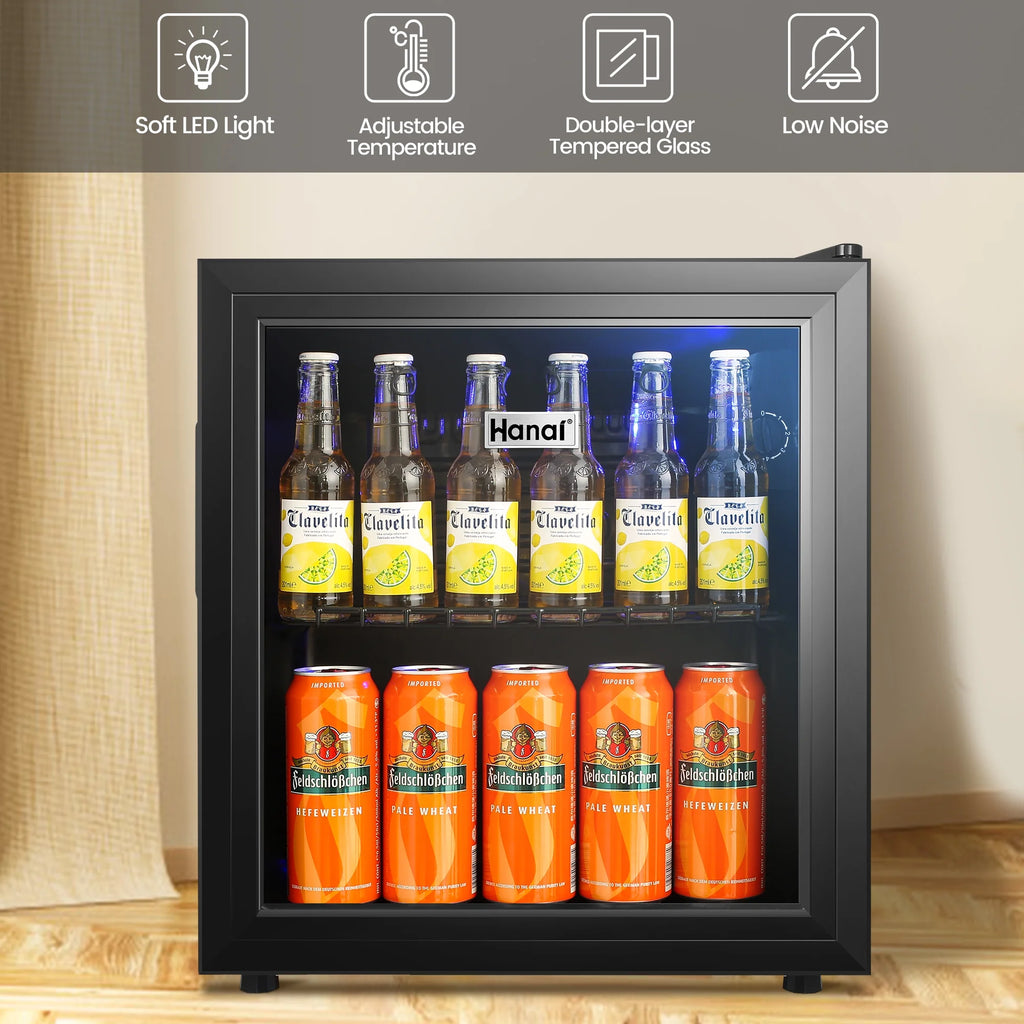 62-Can Beverage Refrigerator and Cooler with Glass Door N789