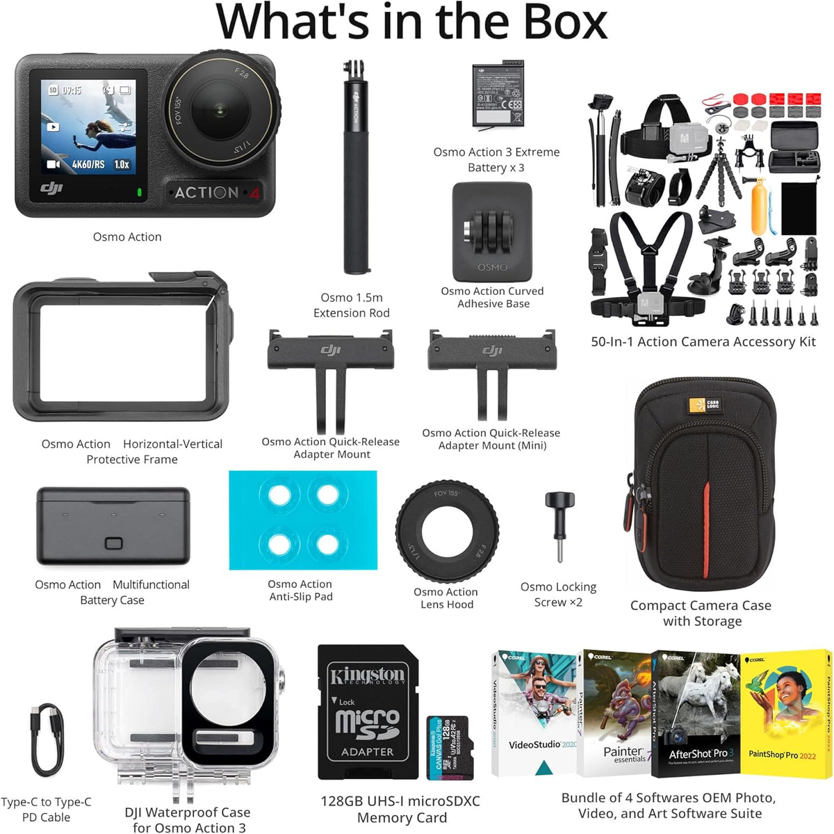 1/1.3 Sensor Waterproof Camera with 50 Piece Accessory Kit P528049