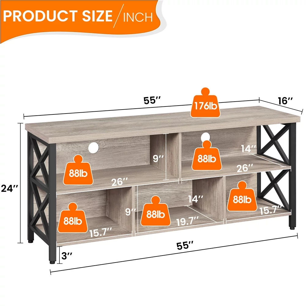 Gray TV Stand with Storage Q54866