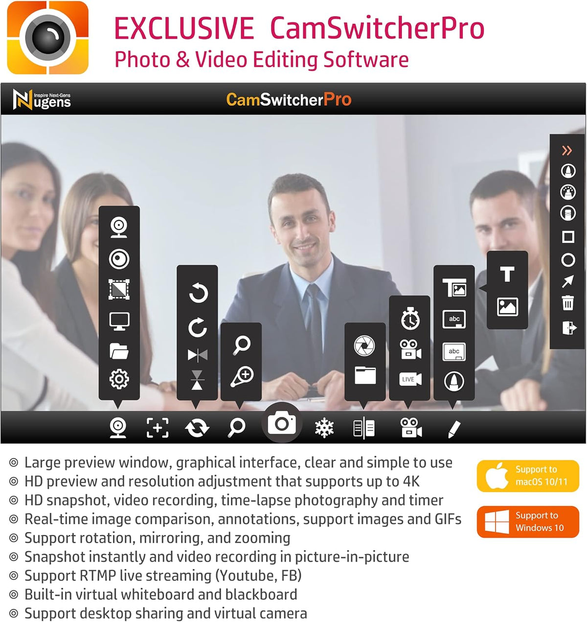 AI 4K Auto-Framing Video Conference Camera J331